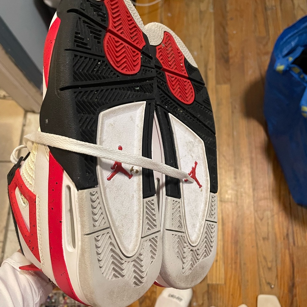 White and Red Air Jordan Sneakers - Picture 2 of 5